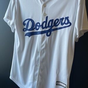 Genuine Merchandise White and Blue Dodgers Jersey